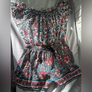 EXPRESS FLORAL ROMPER WOMENS MEDIUM